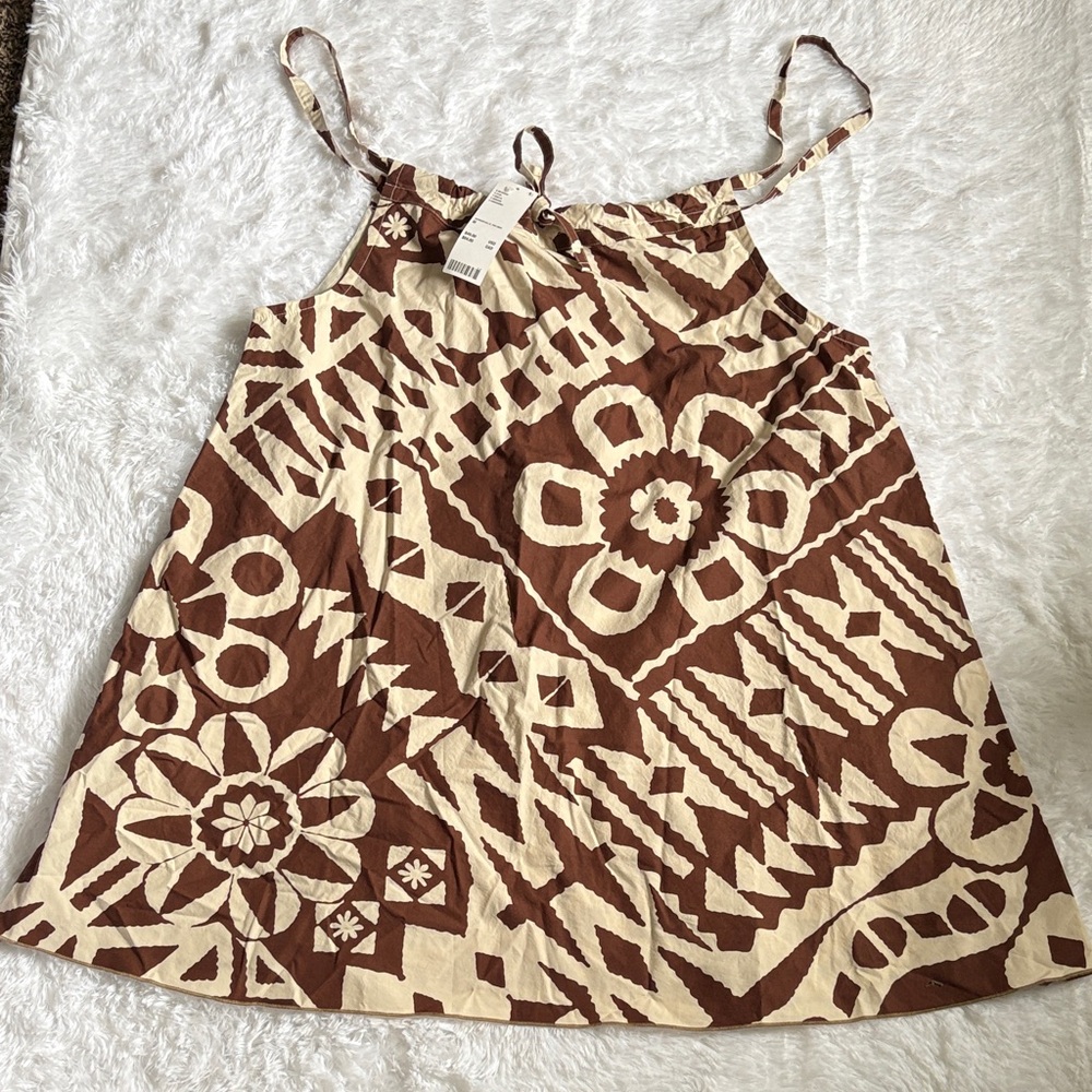NWT BDG From Urban Outfitters Brown And Cream Printed Dress In M